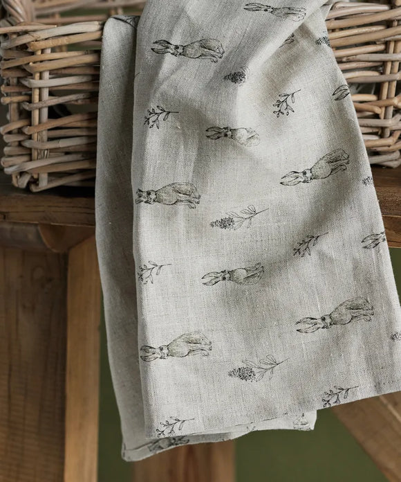 French Country Easter Linen Tea Towel
