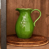 French Country Dragonfly Stoneware Green Jug Small