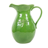 French Country Dragonfly Stoneware Green Jug Small
