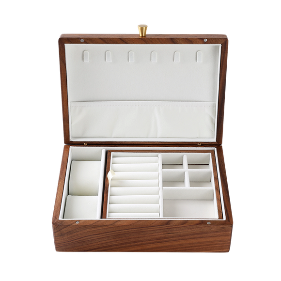 Jewellery Box Black Walnut Wood with Lift Out Tray