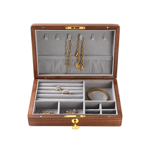 Jewellery Box Black Walnut Wood Single Level