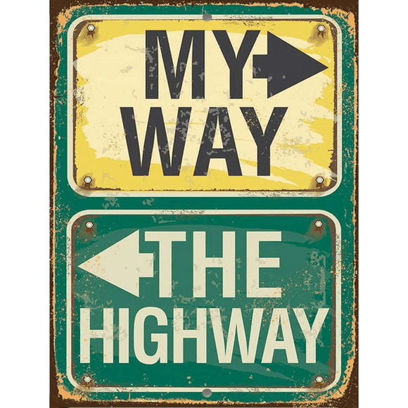 Men's Republic Retro Sign - My Way The Highway