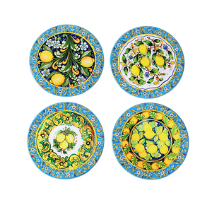 Coasters with Lemon Design - Set of 4 Round