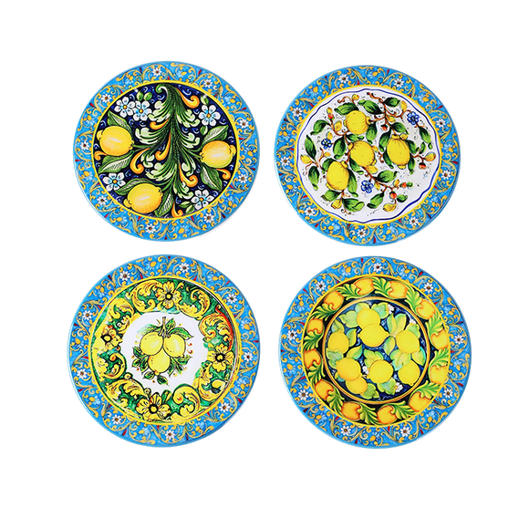 Coasters with Lemon Design - Set of 4 Round