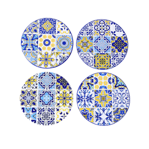 Coasters with Mosaic Design - Set of 4 Round