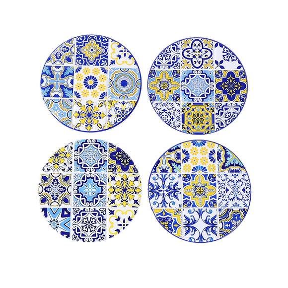 Coasters with Mosaic Design - Set of 4 Round