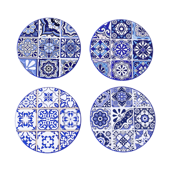 Coasters with Mosaic Design - Set of 4 Round