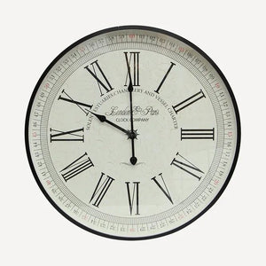 French Country Noir Compass Wall Clock