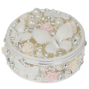 Trinket Box with Roses & 3 Butterflies 6X6X3CM