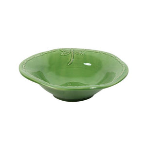 French Country Dragonfly Stoneware Green Cereal Bowl