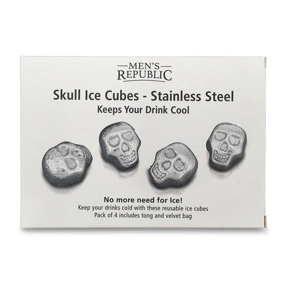 Men's Republic Ice Cube Skulls - 4 Pieces Stainless Steel