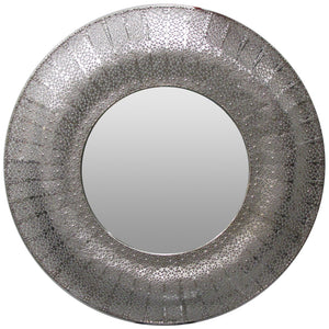 Marrakesh Round Silver Mirror