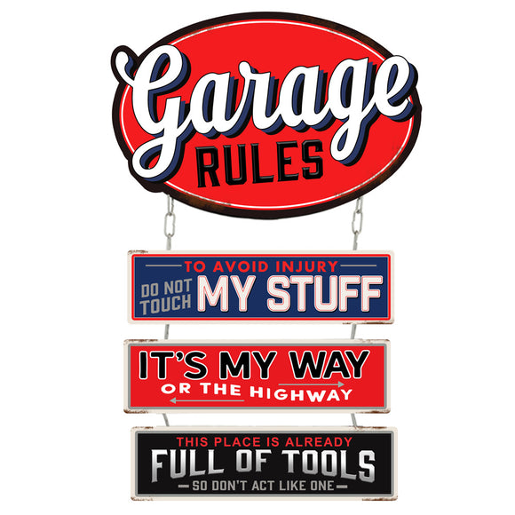 Garage Rules Wall Plaque
