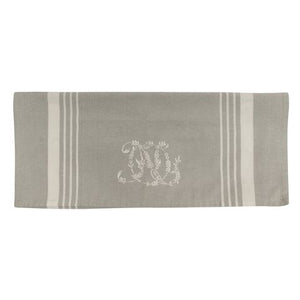 French Country Natural Linen with White Stripe Tea Towel